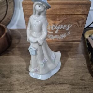 Greenbrier International Girl Carrying Bird House Figurine Home Decor, 6.75”